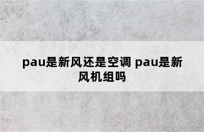 pau是新风还是空调 pau是新风机组吗